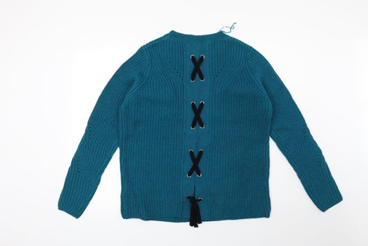Papaya Womens Blue Pullover Jumper Size M