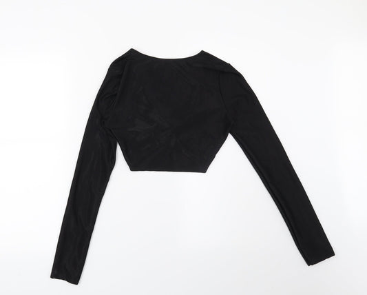 PRETTYLITTLETHING Womens Black Basic Blouse Size 8