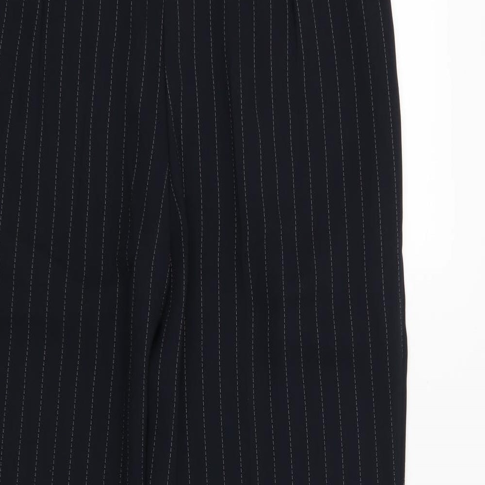 Marks and Spencer Womens Blue Striped Trousers Size 14 L28 in
