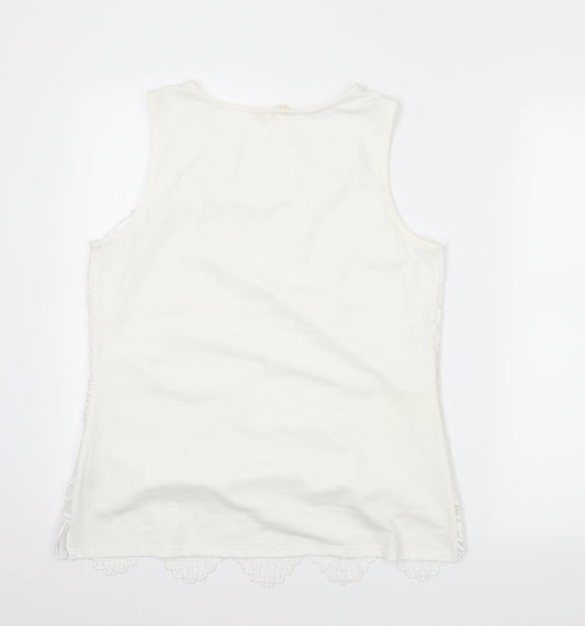 adiva Womens Ivory Tunic Tank Size M