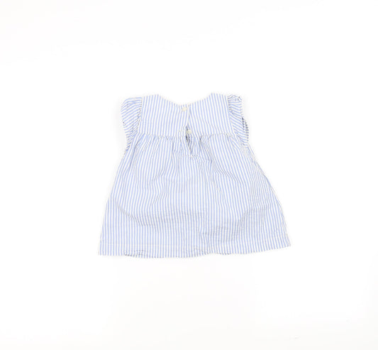 Gap Girls Blue Striped A-Line Size 6-9 Months