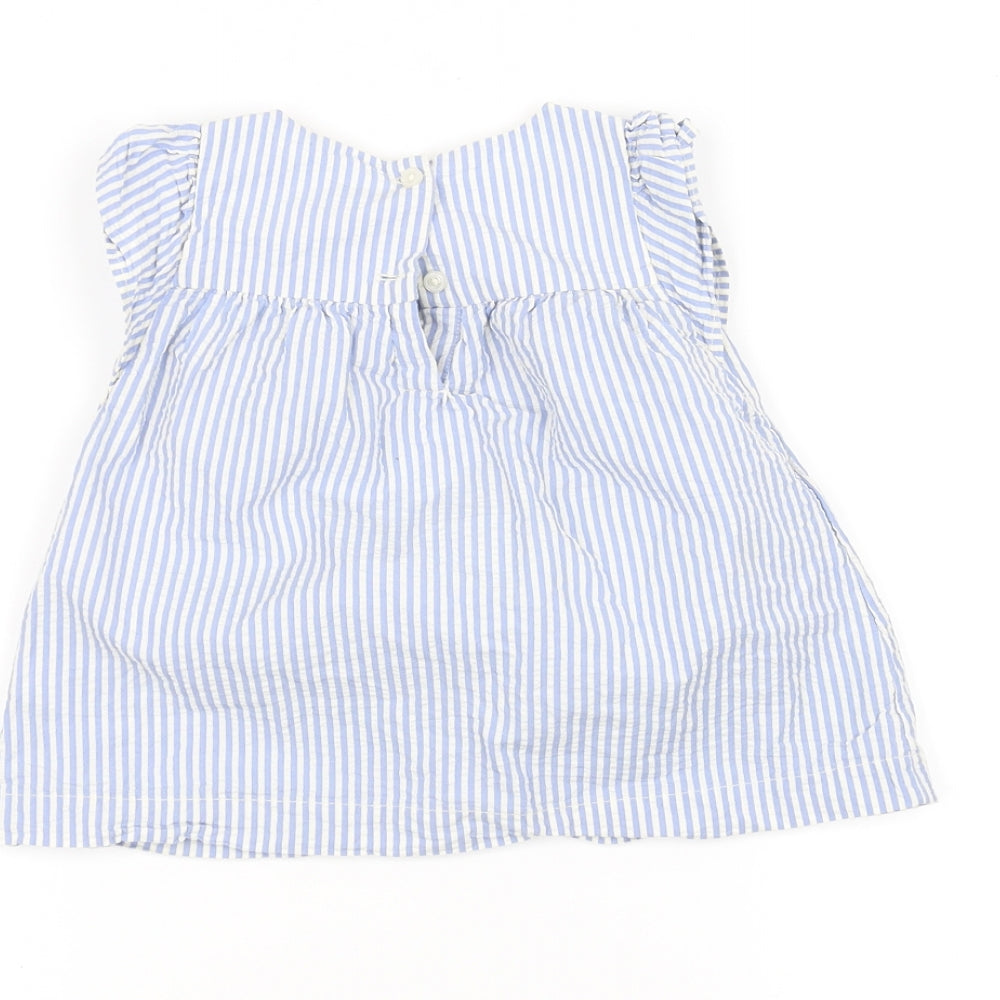 Gap Girls Blue Striped A-Line Size 6-9 Months