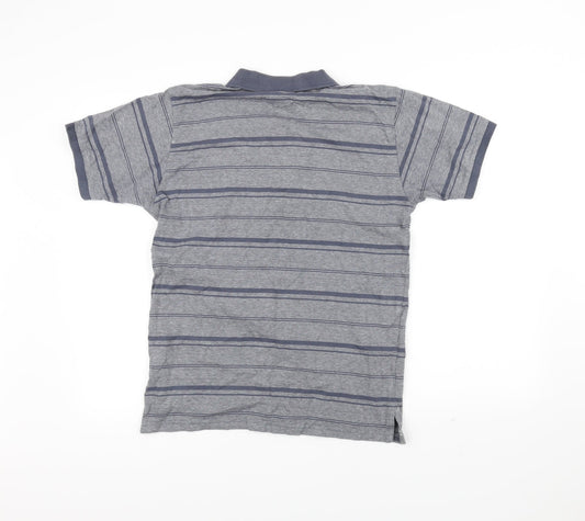 Preworn Mens Grey Striped Polo Size S