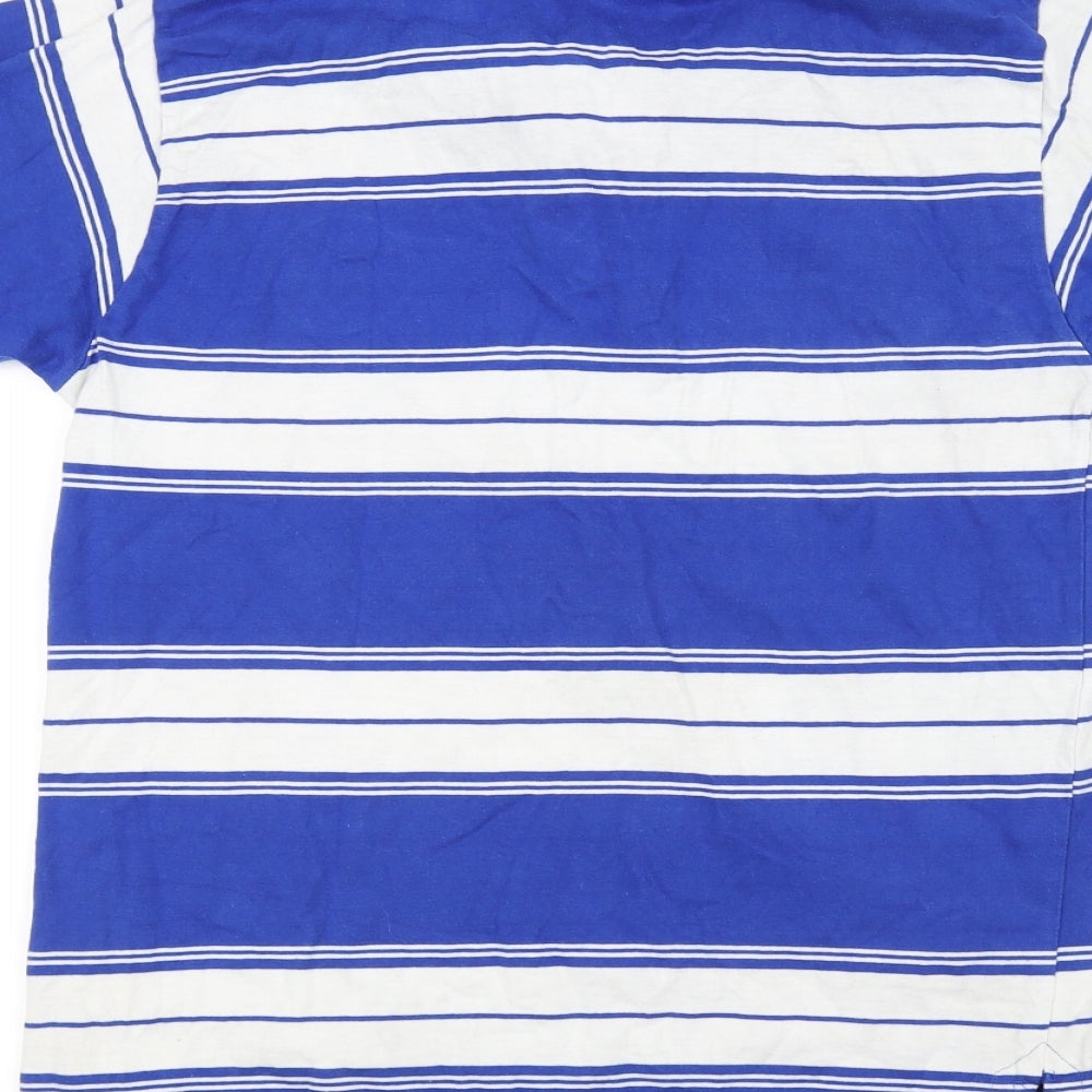 Peterborough United Mens Blue Striped Polo Size M