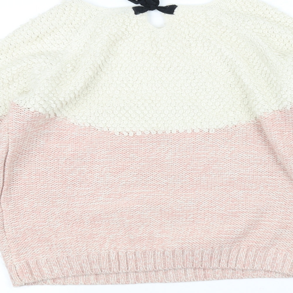 Le Redoute Girls Pink Knit Pullover Jumper Size 14 Years
