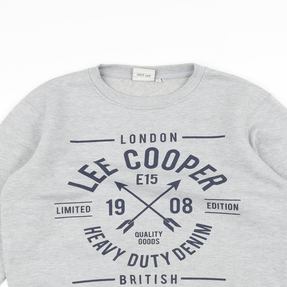 Lee Cooper Mens Grey Pullover Jumper Size S