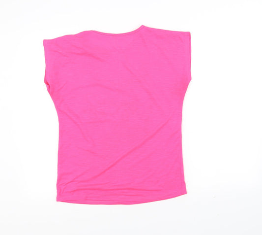 moda trend Womens Pink Basic T-Shirt Size S