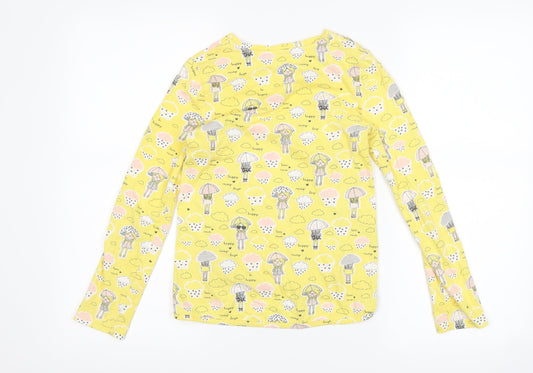 M&Co Girls Yellow Basic T-Shirt Size 8-9 Years - rain