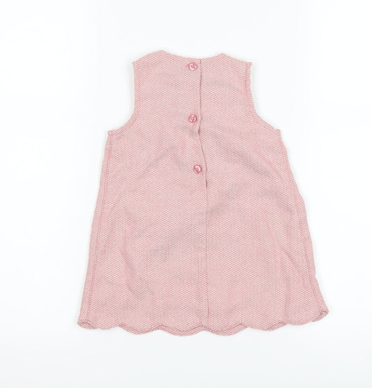 Mothercare Girls Pink Shift Size 6-9 Months