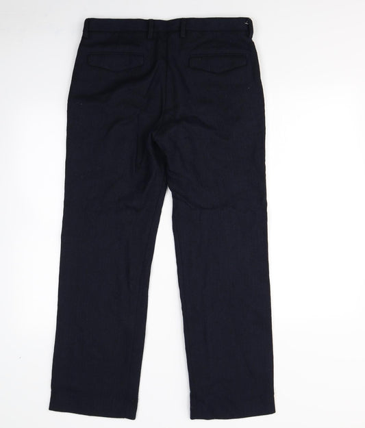 m&S Mens Blue Dress Pants Trousers Size 32 in L30 in