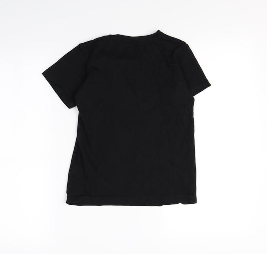 Preworn Boys Black Basic T-Shirt Size 8 Years