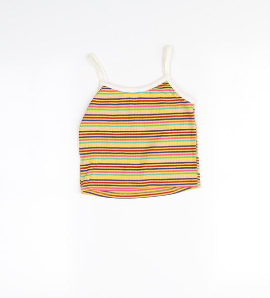 SheIn Girls Multicoloured Striped Basic Tank Size 8 Years