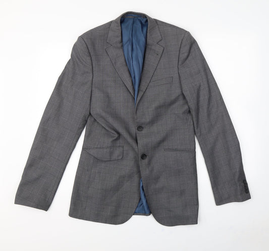 Preworn Mens Grey Jacket Blazer Size S - Shoulder Pads