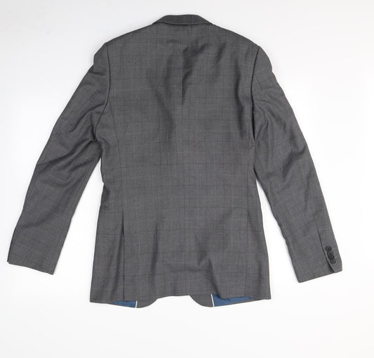 Preworn Mens Grey Jacket Blazer Size S - Shoulder Pads