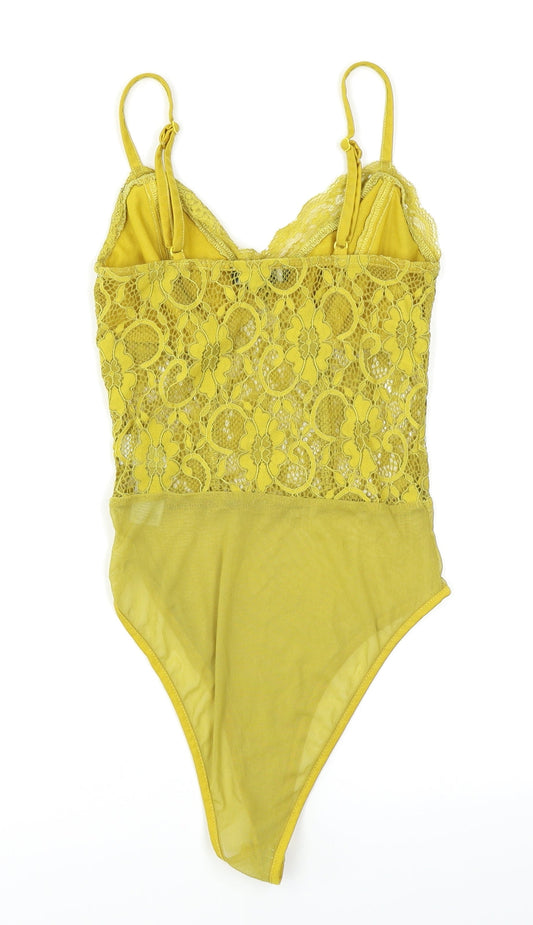 New Look Womens Yellow Bodysuit One-Piece Size 8