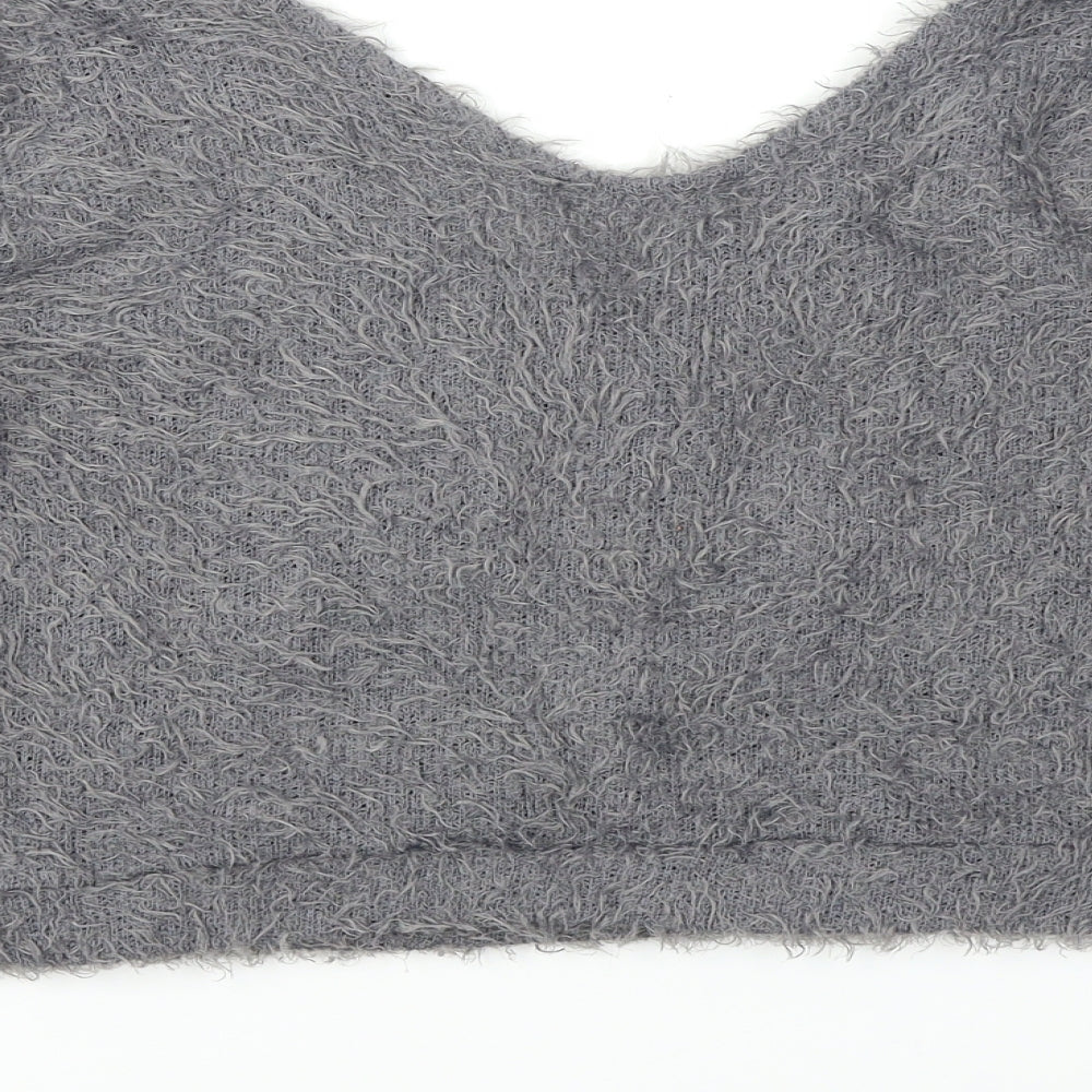 Femme Luxe Womens Grey Pullover Jumper Size M - Cropped