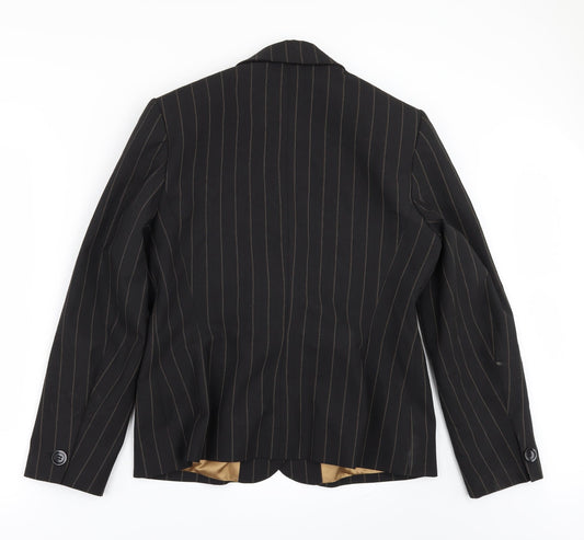 Marks and Spencer Womens Brown Striped Jacket Suit Jacket Size 16