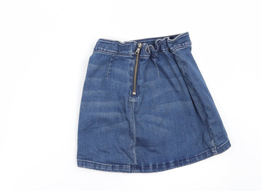 NEXT Girls Blue Denim Mini Skirt Size 9 Years