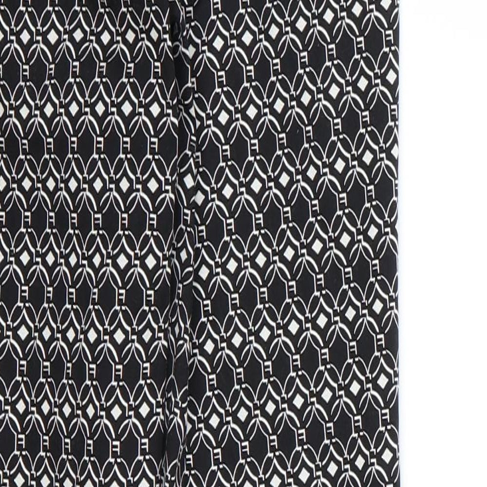 H&M Womens Black Geometric Trousers Size 6 L26 in