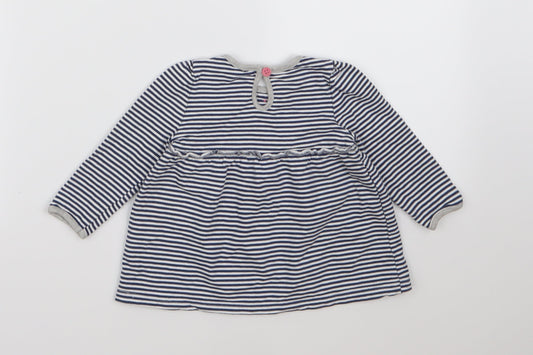 TU Girls Blue Striped Basic Blouse Size 3-6 Months