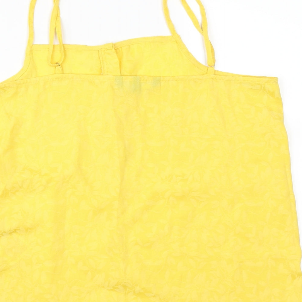 VERO MODA Womens Yellow Floral Camisole Blouse Size M