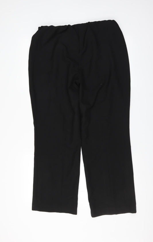 Preworn Womens Black Trousers Size 14 L28 in - straight