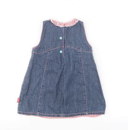 Debenhams Girls Blue Denim Shirt Dress Size 9-12 Months