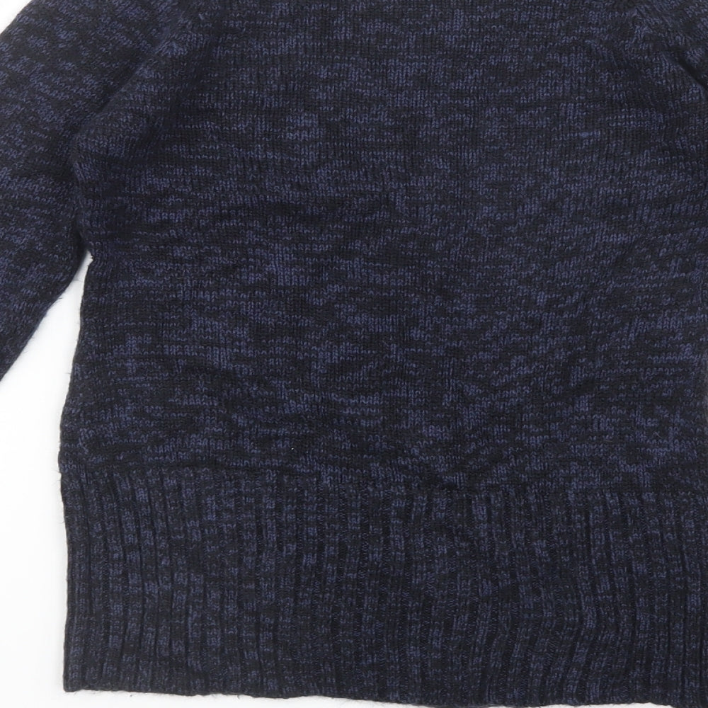 INSIDE Womens Blue Knit Pullover Jumper Size S