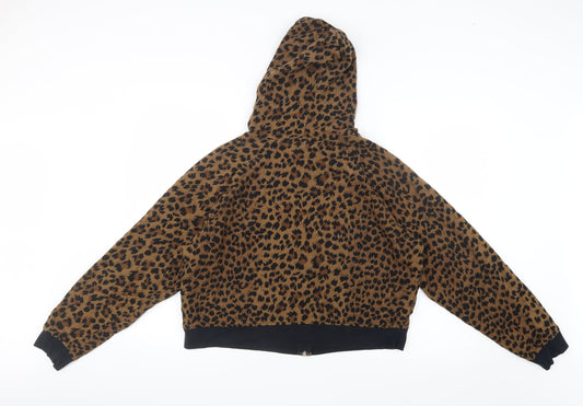 Newport News Womens Brown Animal Print Jacket Size L