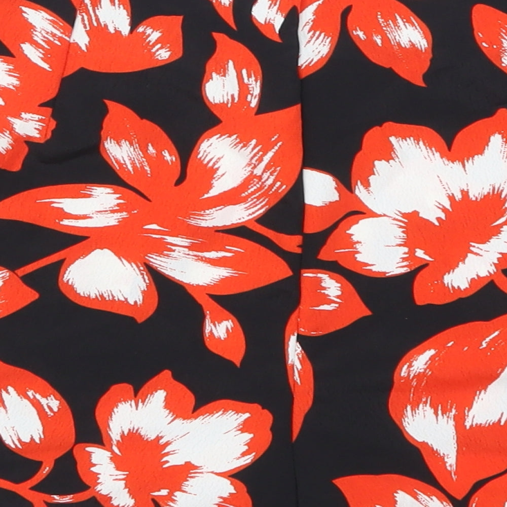 QED London Womens Orange Floral Sailor Shorts Size 8