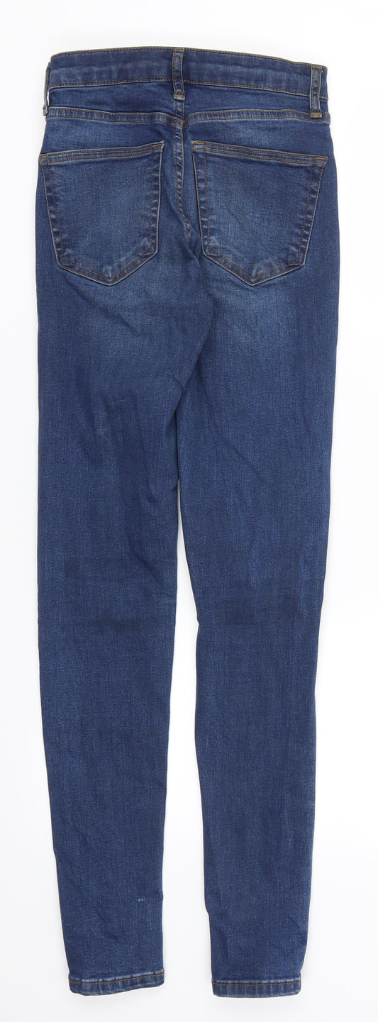 Topshop Womens Blue Denim Skinny Jeans Size 25 in L28 in