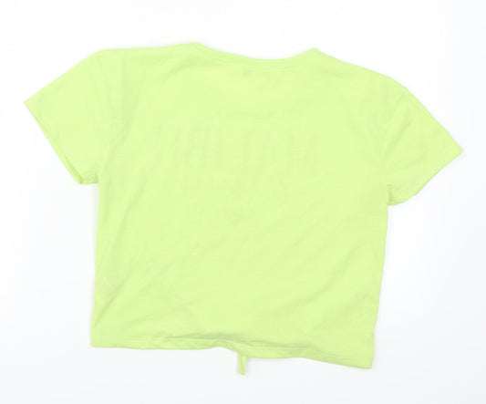 Evie Girls Green Basic T-Shirt Size 11-12 Years - Malibu California
