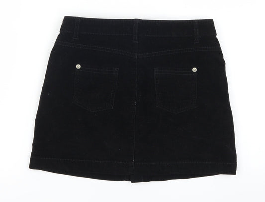 Blue Zoo Girls Black Corduroy A-Line Skirt Size 9 Years