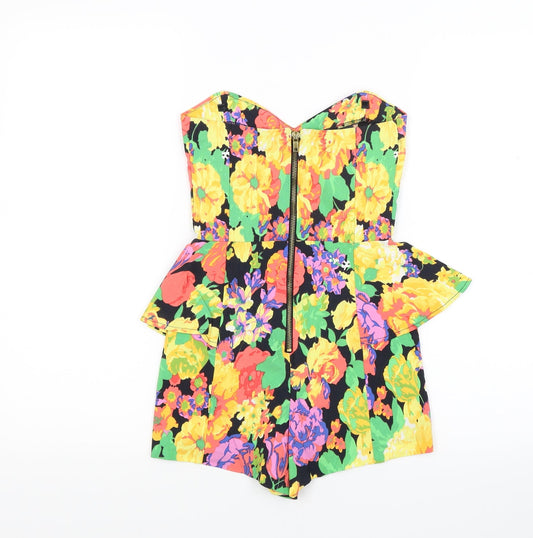 River Island Womens Yellow Floral Shorts One-Piece Size 6