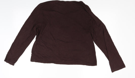 Minuet Womens Brown Jersey Basic T-Shirt Size L