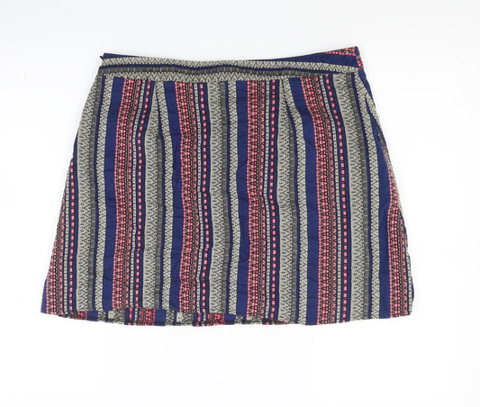 Anmol Womens Multicoloured Striped Mini Skirt Size 30 in