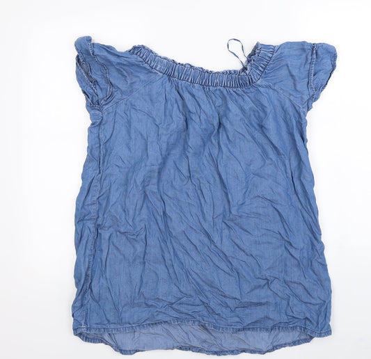 Peacocks Womens Blue Basic Blouse Size 14