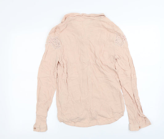 Villa Collection Womens Pink Basic Button-Up Size XS
