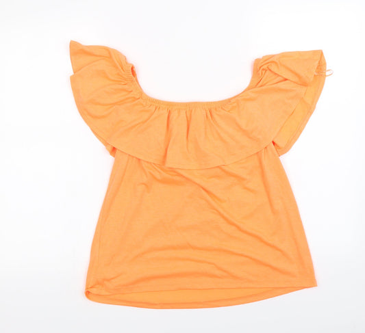 intuition Womens Orange Basic T-Shirt Size 12