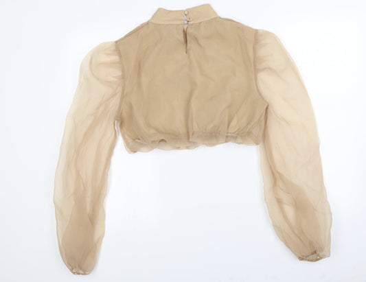 Misspap Womens Brown Basic Blouse Size 12