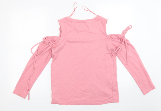 Papaya Womens Pink Basic T-Shirt Size 8
