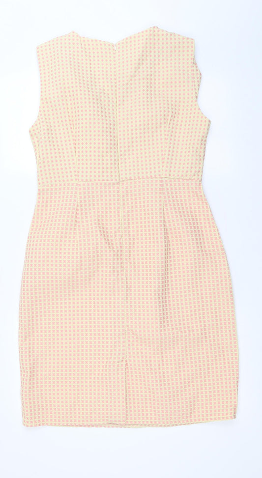 Real Form Womens Yellow Check A-Line Size 14