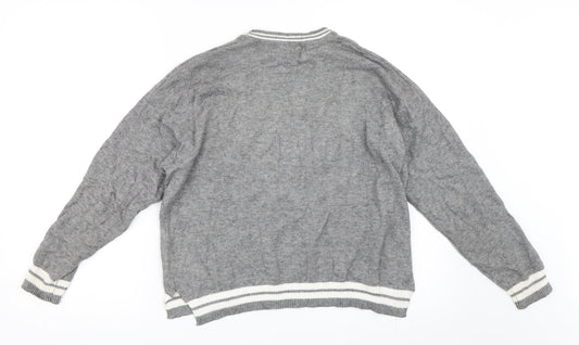 Pull&Bear Womens Grey Pullover Jumper Size S