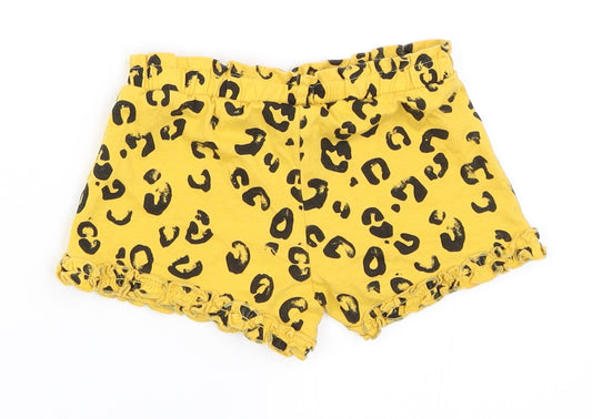 Disney Baby Girls Yellow Animal Print Cropped Trousers Size 12-18 Months