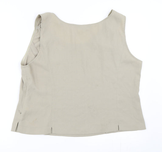 Reflections Womens Beige Basic Blouse Size XL