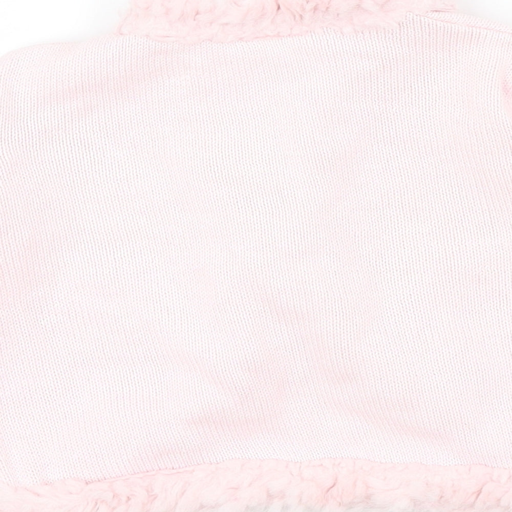 Morris Mouse Girls Pink Colourblock Cardigan Jumper Size 2 Years - fluffy trims