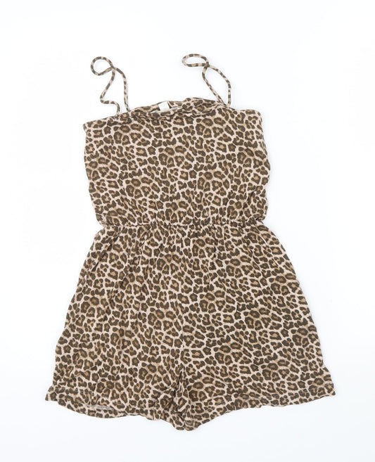 H&M Womens Blue Animal Print Shorts One-Piece Size XS