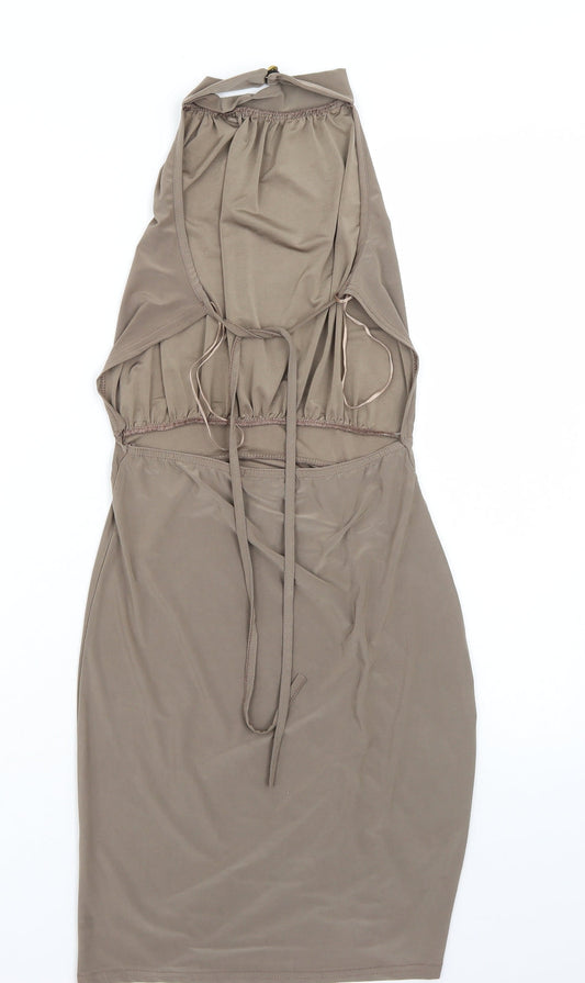 In the Style Womens Brown Rayon A-Line Size 8