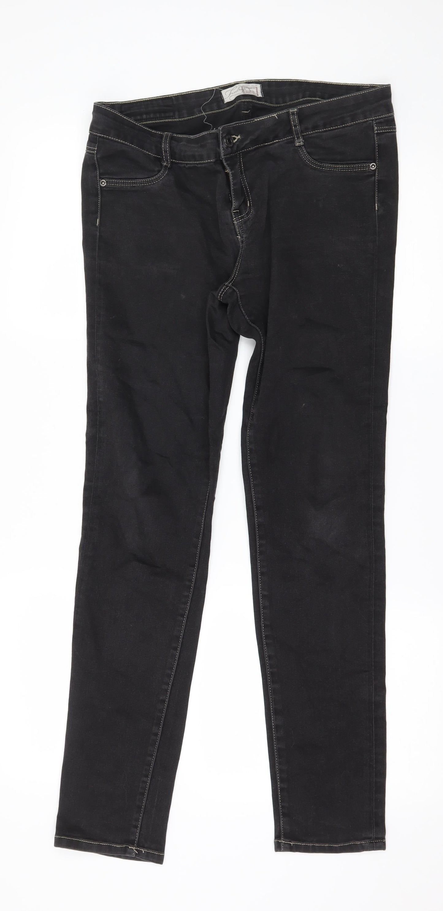 Firetrap Womens Grey  Denim Straight Jeans Size 34 in L29 in