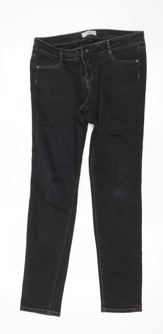 Firetrap Womens Grey  Denim Straight Jeans Size 34 in L29 in